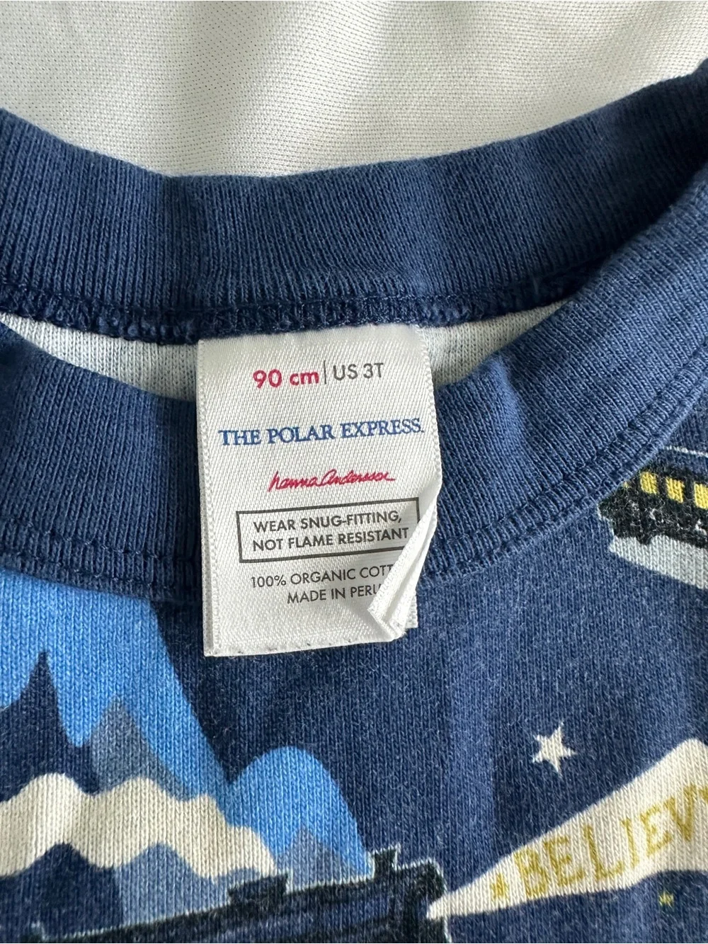 Hanna Andersson Navy Blue Mountain Train Print Pajama Set